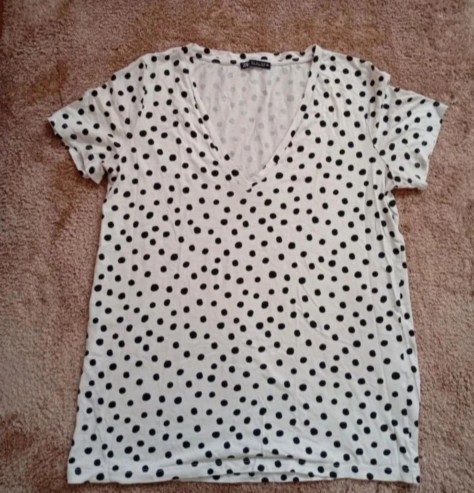 Zara Polka Dot T-Shirt | Size L – photo 4